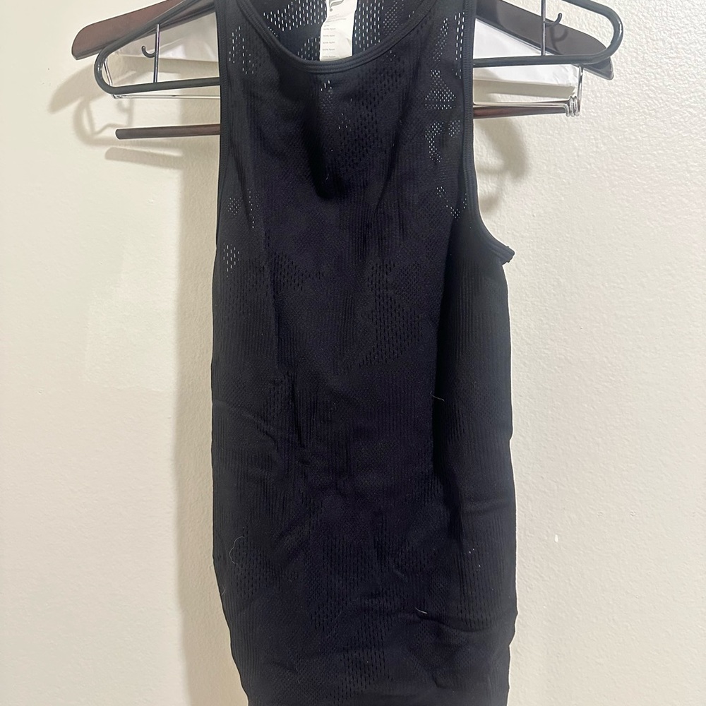 Fabletics Black Mesh Workout Tank Top